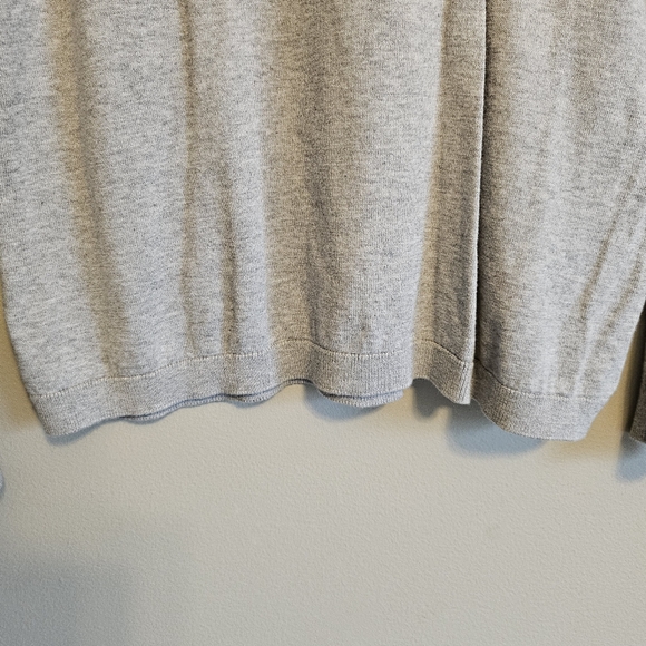 Talbots Gray Lightweight Knit Sweater Flamingo Large - Picture 6 of 9